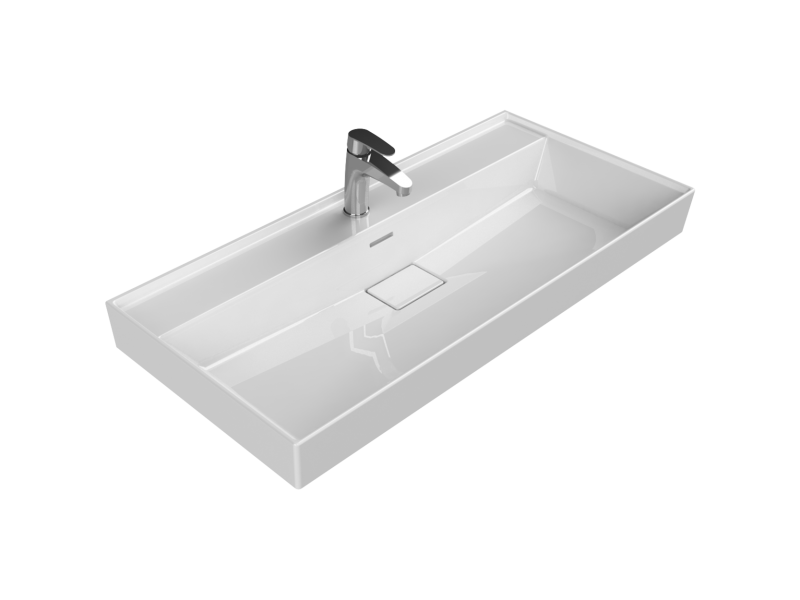 Plan Vasque sharp single robinet 100x48 cm