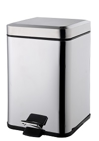 Poubelle a pedale en inox carre 12 L