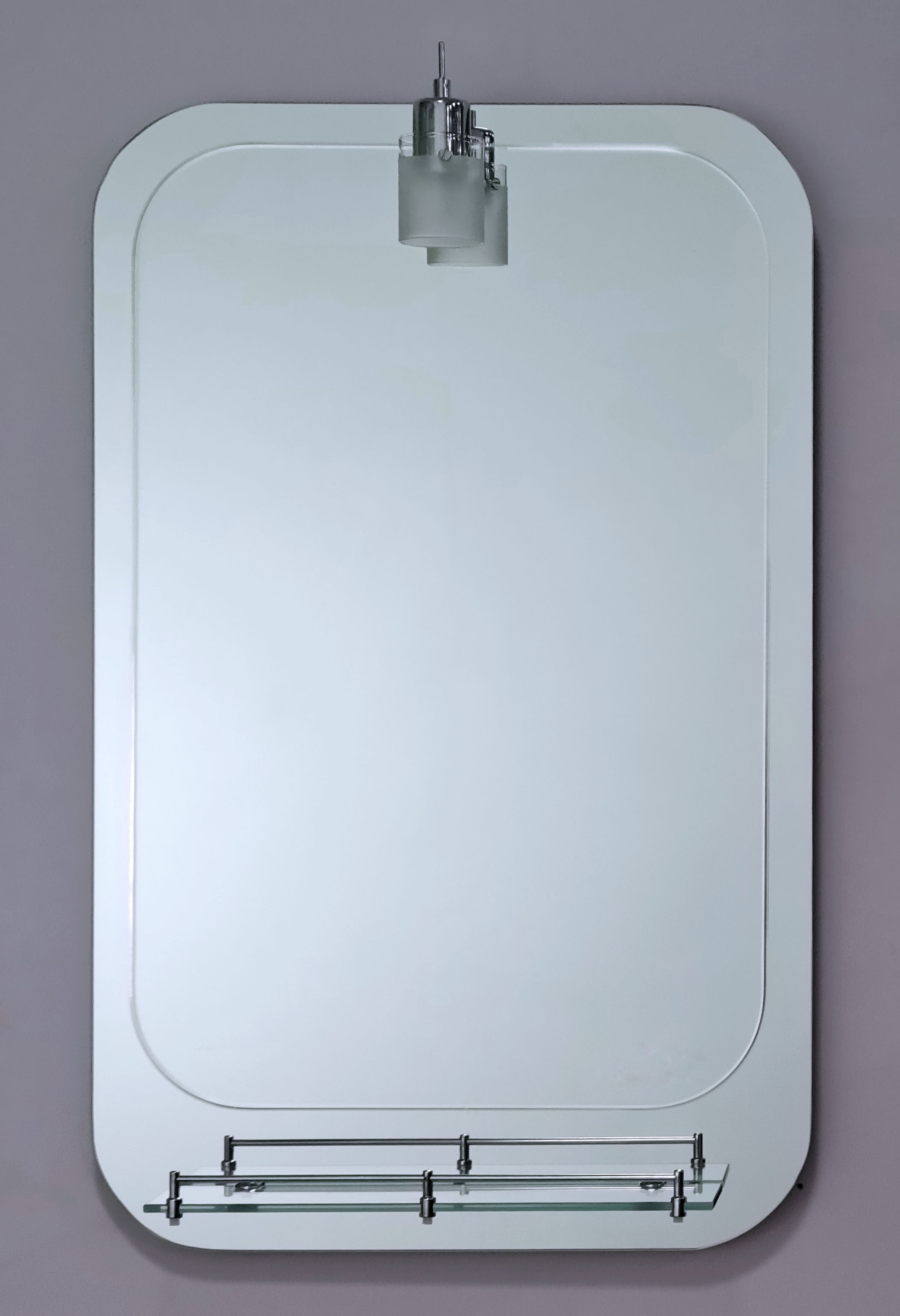 Miroir Argenté  80x50 avec Lampe